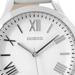 Oozoo Damen Armbanduhr Timepieces Analog Leder weiß UOC9475A