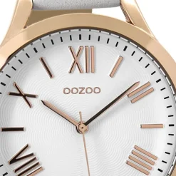 Oozoo Damen Armbanduhr Timepieces Analog Leder weiß UOC9476A