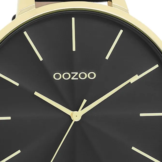 Oozoo Damen Armbanduhr Timepieces Analog Leder schwarz UOC11259