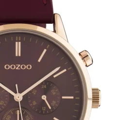 Oozoo Damen Armbanduhr Timepieces C10599 Analog Leder weinrot UOC10599