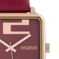 Oozoo Damen Armbanduhr Timepieces C10363 Analog Leder weinrot UOC10363