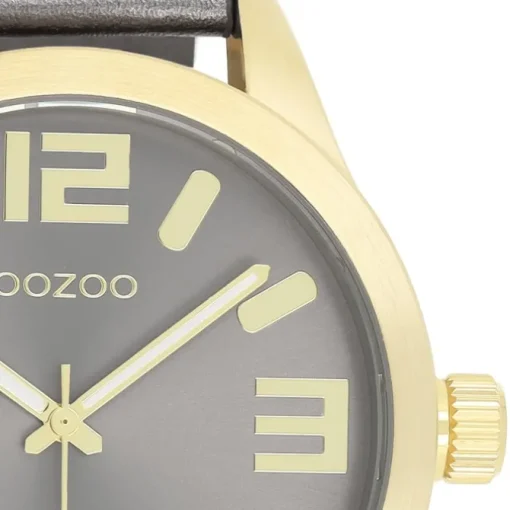 Oozoo Damen Armbanduhr Timepieces Analog Leder dunkelgrau UOC1084A