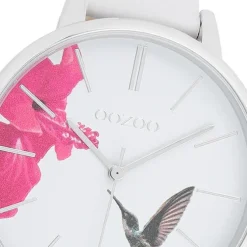 Oozoo Damen Armbanduhr Timepieces Analog Leder weiß UOC11066