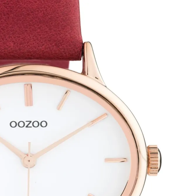 Oozoo Damen Armbanduhr Timepieces C10942 Analog Leder rot UOC10942