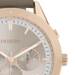 Oozoo Damen Armbanduhr Timepieces C10802 Analog Leder grau UOC10802