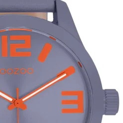 Oozoo Damen Armbanduhr Timepieces Analog Lederband dunkelgrau graublau UOC00900