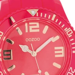 Oozoo Damen Armbanduhr Timepieces Analog Silikon rot pink UOC5055A