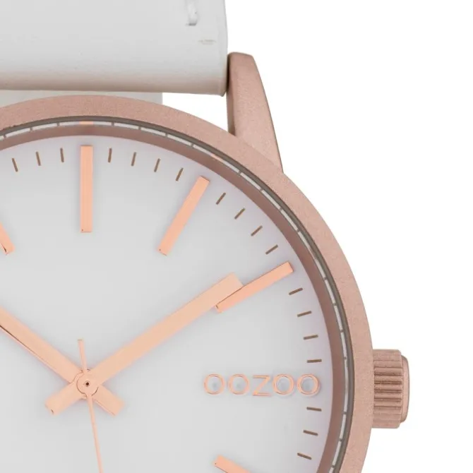 Oozoo Damen Armbanduhr Timepieces Analog Leder weiß UOC10015