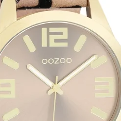 Oozoo Damen Armbanduhr Timepieces Analog Lederband beige schwarz UOC1097A