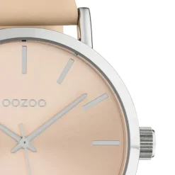 Oozoo Damen Armbanduhr Timepieces Analog Leder beige weiß UOC10446