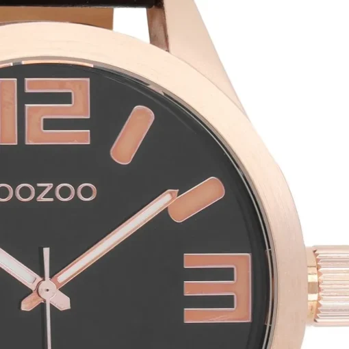 Oozoo Damen Armbanduhr Timepieces Analog Leder schwarz UOC1109A