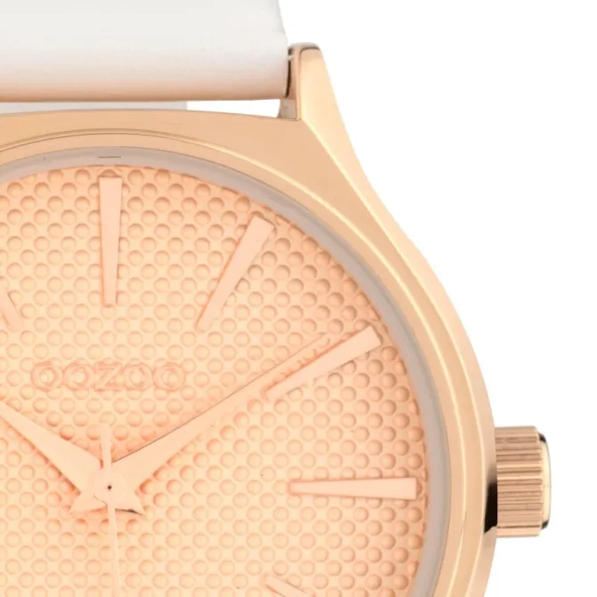 Oozoo Damen Armbanduhr Timepieces Analog Leder weiß UOC10105
