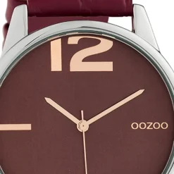 Oozoo Damen Armbanduhr Timepieces Analog Leder weinrot UOC10378
