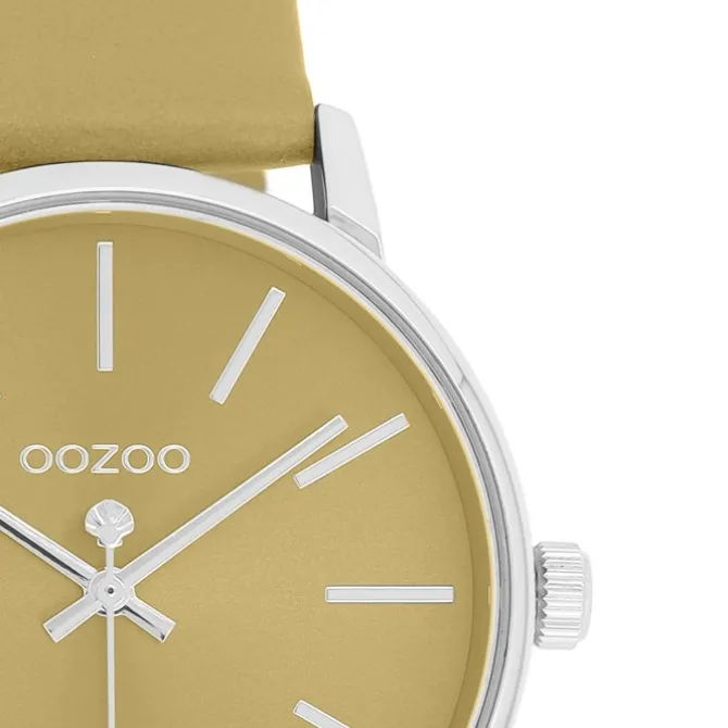 Oozoo Damen Armbanduhr Timepieces Analog Lederband sandgelb beige UOC11460