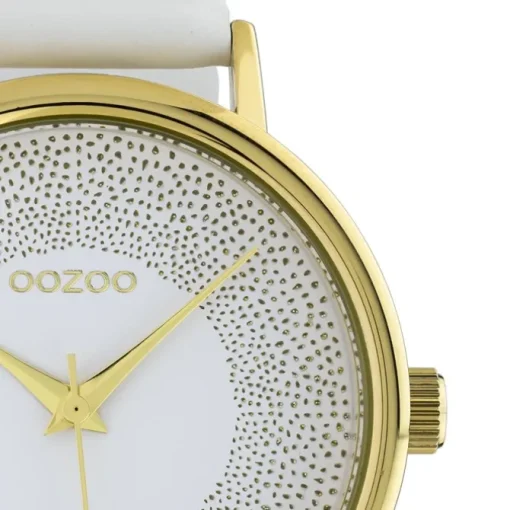 Oozoo Damen Armbanduhr Timepieces C10576 Analog Leder weiß UOC10576