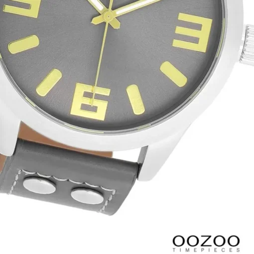 Oozoo Damen Armbanduhr Timepieces Analog Leder grau UOC1087A