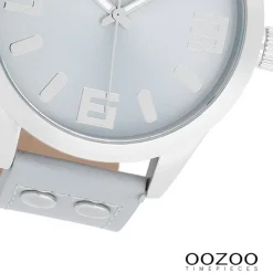 Oozoo Damen Armbanduhr Timepieces Analog Leder hellgrau UOC1089A