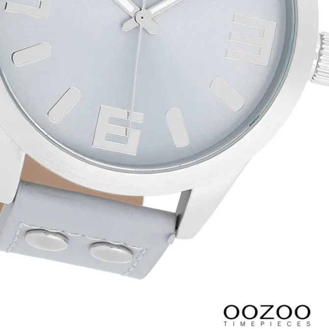 Oozoo Damen Armbanduhr Timepieces Analog Leder hellgrau UOC1089A