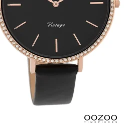 Oozoo Damen Armbanduhr Timepieces Analog Leder schwarz UOC9804A
