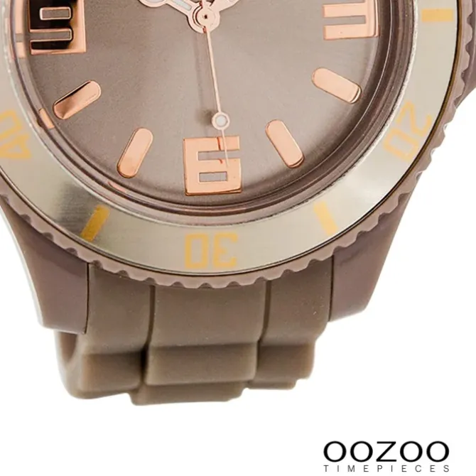 Oozoo Damen Armbanduhr Timepieces Analog Silikon hellbraun UOC5041A