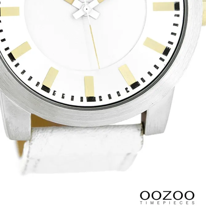 Oozoo Damen Armbanduhr Timepieces Analog Leder weiß UOC6116A