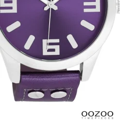 Oozoo Damen Armbanduhr Timepieces Analog Leder lila UOC1080A