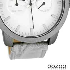 Oozoo Damen Armbanduhr Timepieces Analog Leder grau UOC8255A