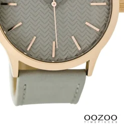 Oozoo Damen Armbanduhr Timepieces Analog Leder grau UOC9015A