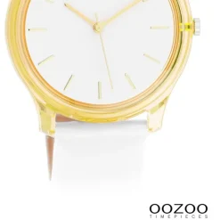 Oozoo Damen Armbanduhr Timepieces Analog Leder weiß UOC11136