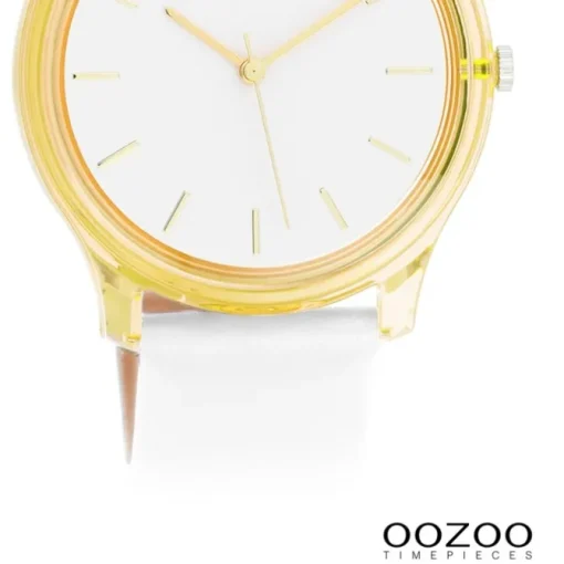 Oozoo Damen Armbanduhr Timepieces Analog Leder weiß UOC11136