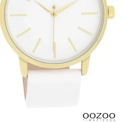 Oozoo Damen Armbanduhr Timepieces Analog Leder weiß UOC11156