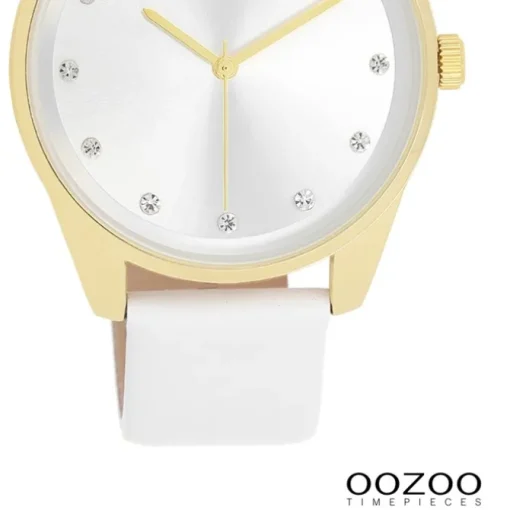 Oozoo Damen Armbanduhr Timepieces Analog Leder weiß UOC11159