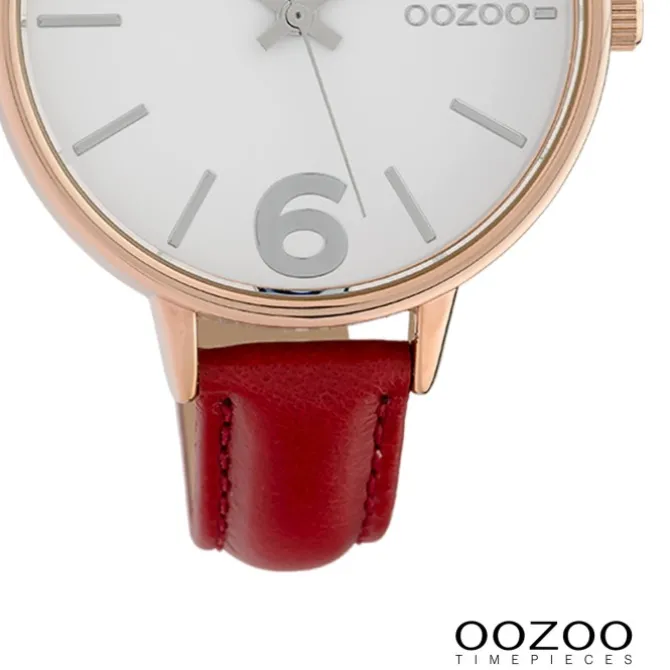 Oozoo Damen Armbanduhr Timepieces Analog Leder rot UOC10458
