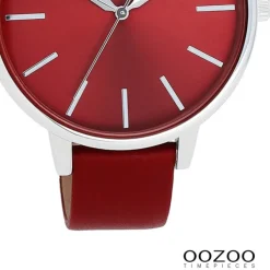 Oozoo Damen Armbanduhr Timepieces Analog Leder rot UOC11299