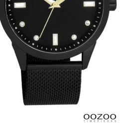 Oozoo Damen Armbanduhr Timepieces Analog Metall schwarz UOC11284