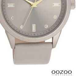 Oozoo Damen Armbanduhr Timepieces Analog Leder taupe braun UOC11287