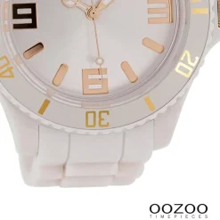 Oozoo Damen Armbanduhr Timepieces Analog Silikon weiß UOC4344A