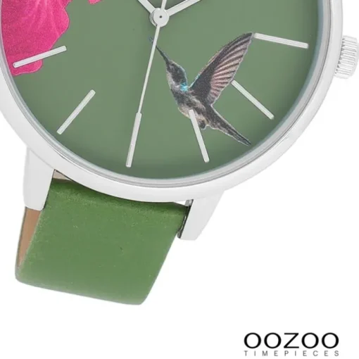 Oozoo Damen Armbanduhr Timepieces Analog Leder grün UOC11065
