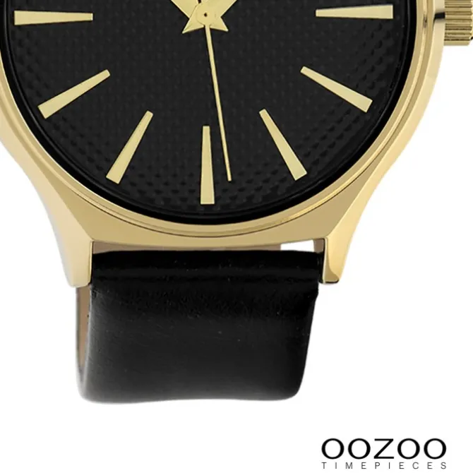 Oozoo Damen Armbanduhr Timepieces Analog Leder schwarz UOC10109