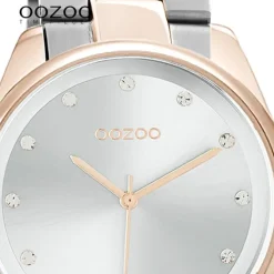 Oozoo Damen Armbanduhr Timepieces C10964 Analog Edelstahl silber-rosé UOC10964