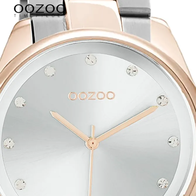 Oozoo Damen Armbanduhr Timepieces C10964 Analog Edelstahl silber-rosé UOC10964