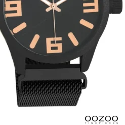 Oozoo Damen Armbanduhr Timepieces Analog Metall schwarz UOC10734