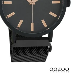 Oozoo Damen Armbanduhr Timepieces Analog Metall schwarz UOC10736
