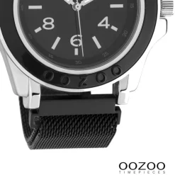 Oozoo Damen Armbanduhr Timepieces Analog Metall schwarz UOC10740