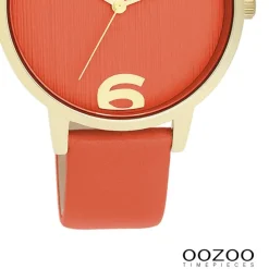 Oozoo Damen Armbanduhr Timepieces Analog Leder organge UOC11341