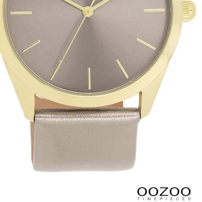 Oozoo Damen Armbanduhr Timepieces Analog Leder taupe braun UOC11333