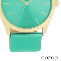 Oozoo Damen Armbanduhr Timepieces Analog Leder aquagrün UOC11339