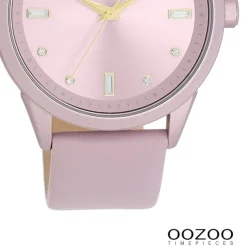 Oozoo Damen Armbanduhr Timepieces Analog Leder pastell-lila UOC11355