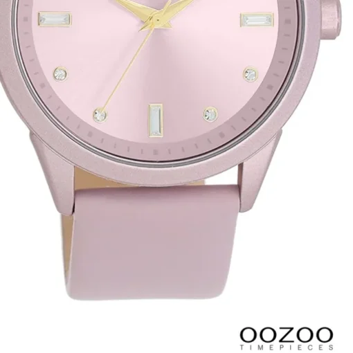 Oozoo Damen Armbanduhr Timepieces Analog Leder pastell-lila UOC11355
