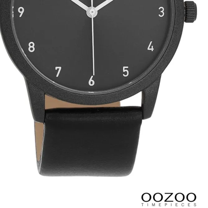 Oozoo Damen Armbanduhr Timepieces Analog Leder schwarz UOC11079